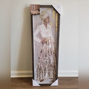 African Inspired Wall Art with Frame, 35.5"×12"